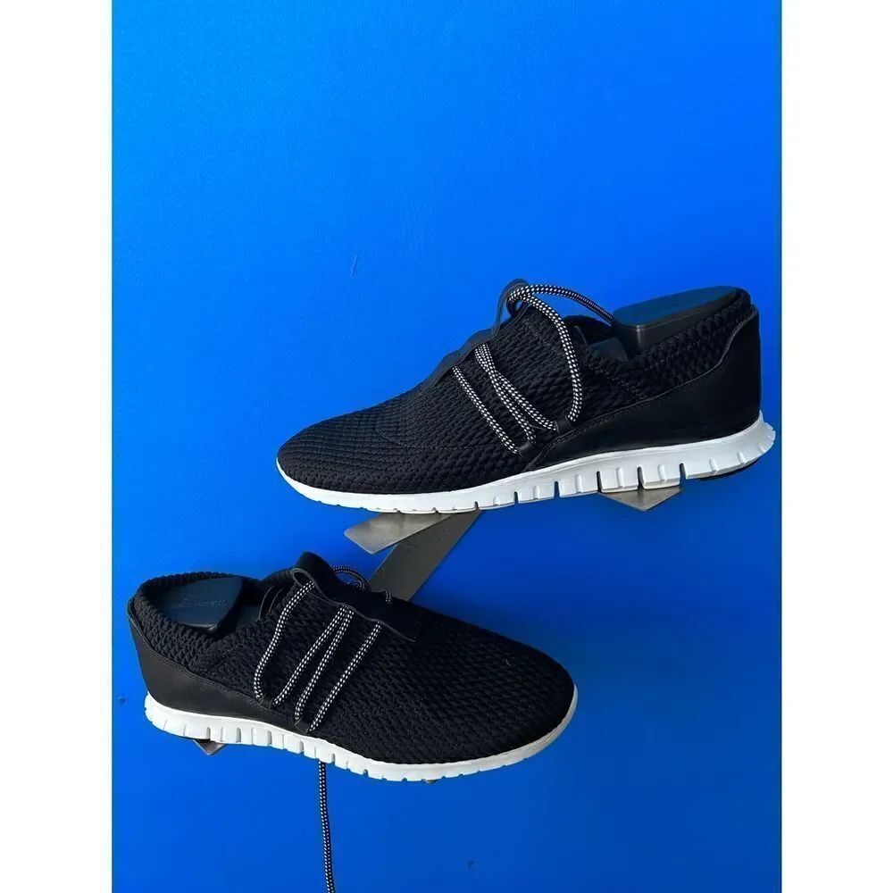 Cole Haan ZeroGrand Quilted Casual Sneakers Black Stretch Textile/Leather 8B